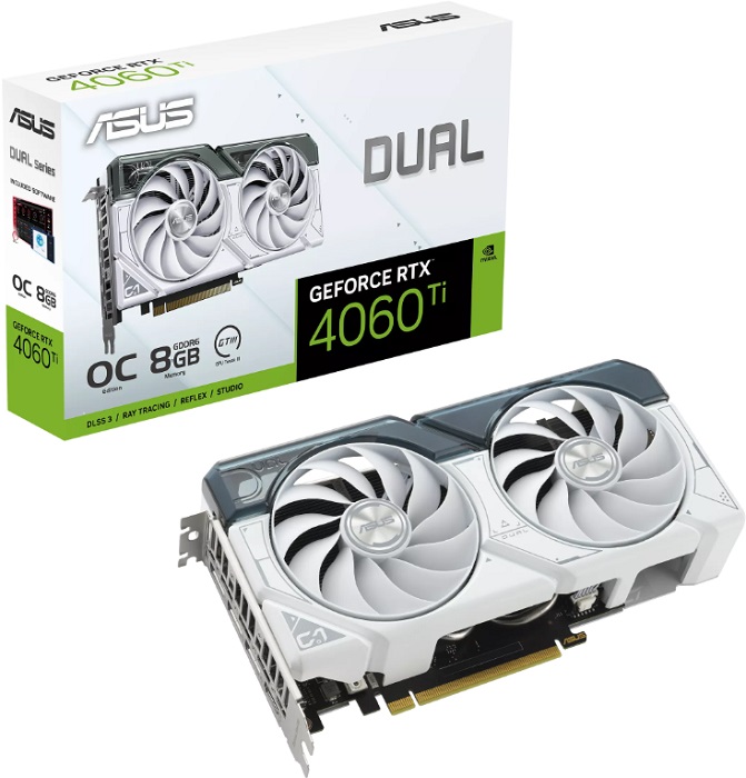 Видеокарта nVidia RTX 4060Ti Asus DUAL-RTX4060TI-O8G-WHITE