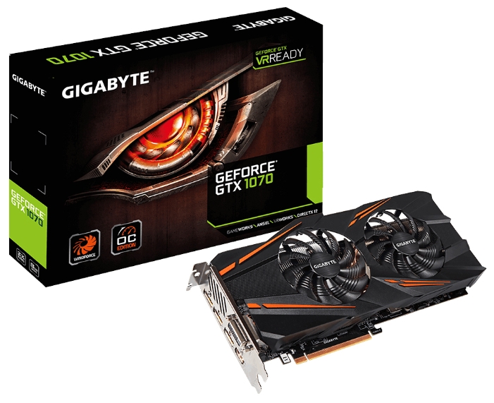 Видеокарта nVidia GTX 1070 Gigabyte GV-N1070WF2OC-8GD;