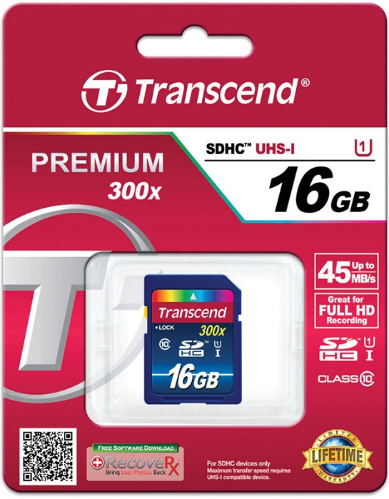 Карта памяти SDHC 16 ГБ Transcend
