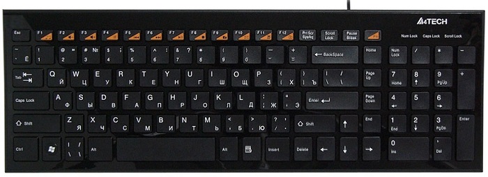 Клавиатура A4Tech KX-100; мультимедиа; USB; черный