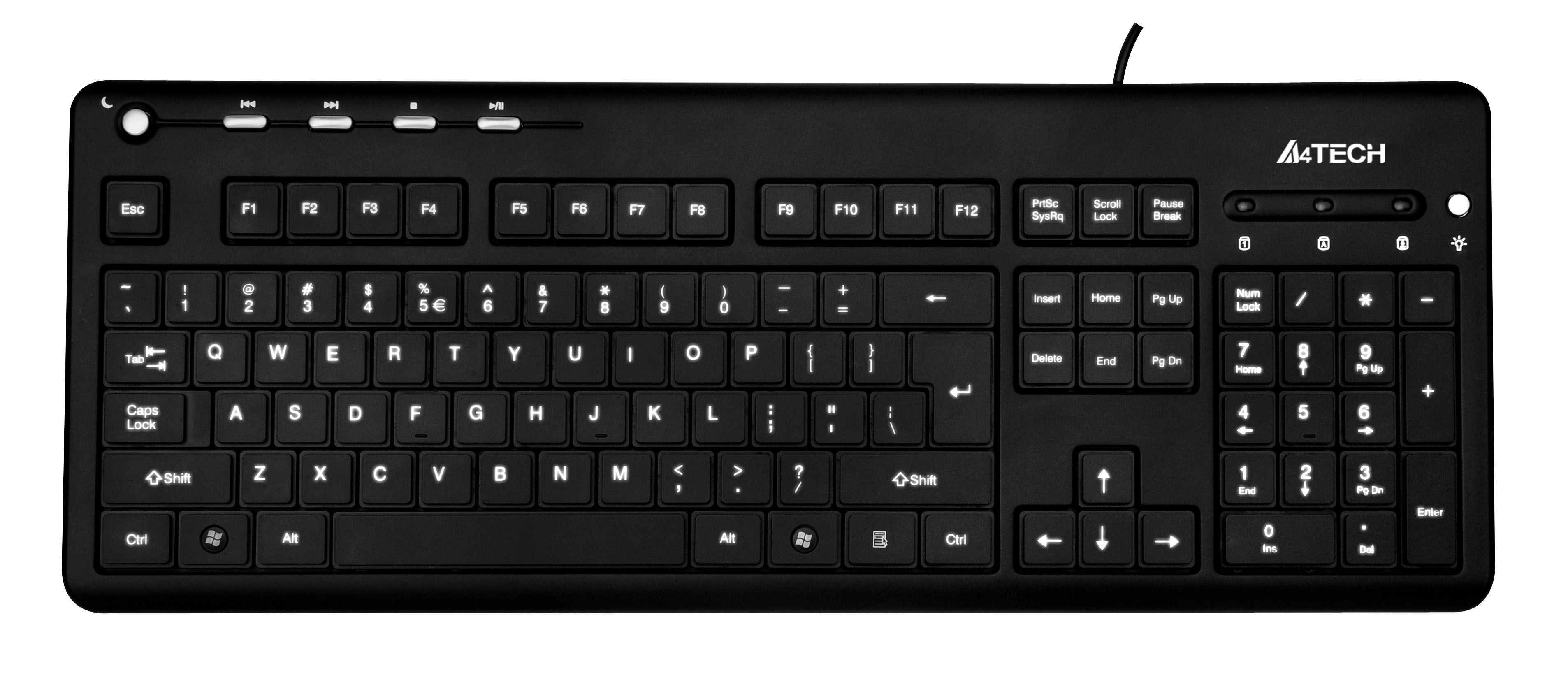 Клавиатура A4Tech KD-126-2; мультимедиа; 5 доп.клавиш;