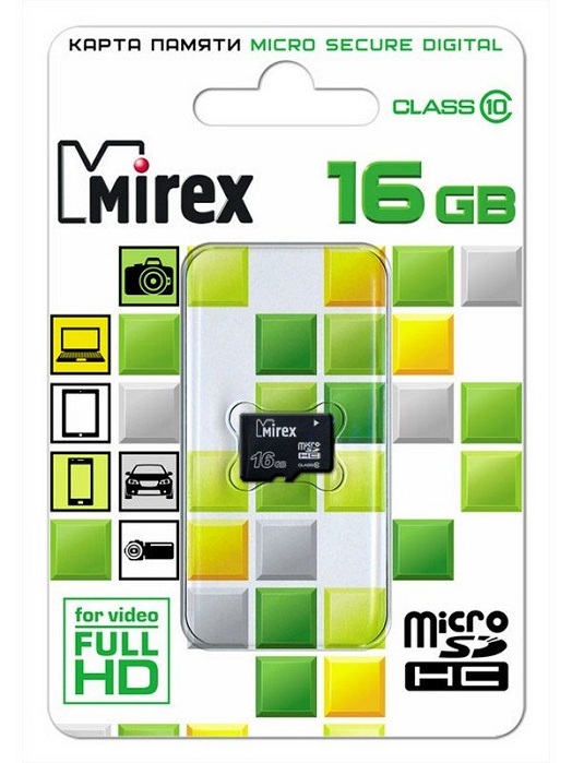 Карта памяти microSDHC 16 ГБ Mirex