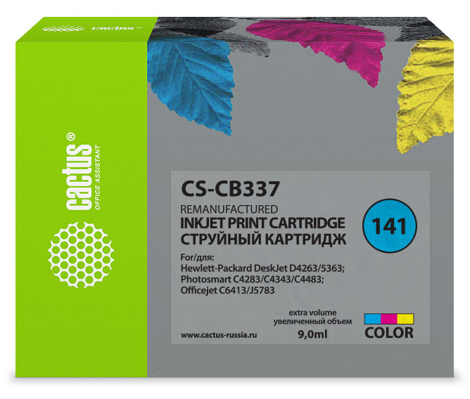 Картридж струйный Cactus №141 (CS-CB337); для