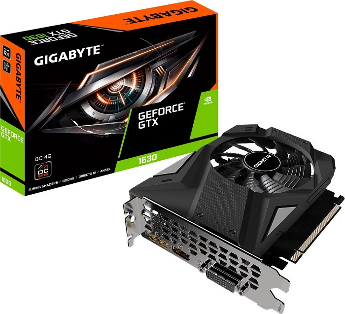 Видеокарта nVidia GTX 1630 Gigabyte GV-N1630OC-4GD;