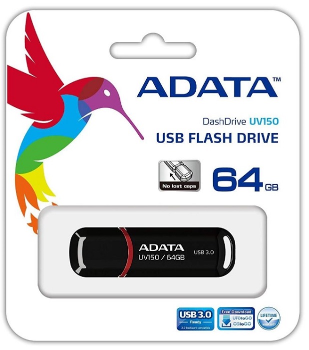 USB-флэш 64 ГБ A-Data UV150 (AUV150-64G-RBK);