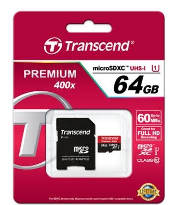 Карта памяти microSDXC 64 ГБ Transcend