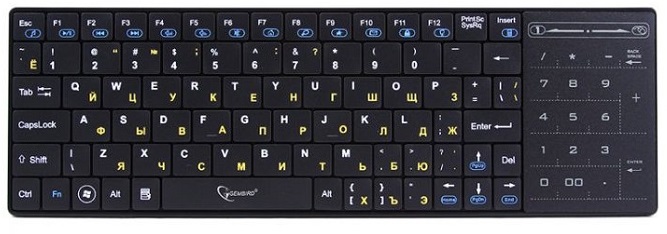 Клавиатура Gembird KB-315BT-RU; мультимедиа; тачпад; Bluetooth;