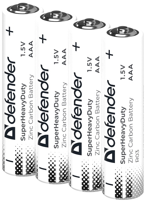 Батарейка AAA Defender Zinc R03-4S (56026);