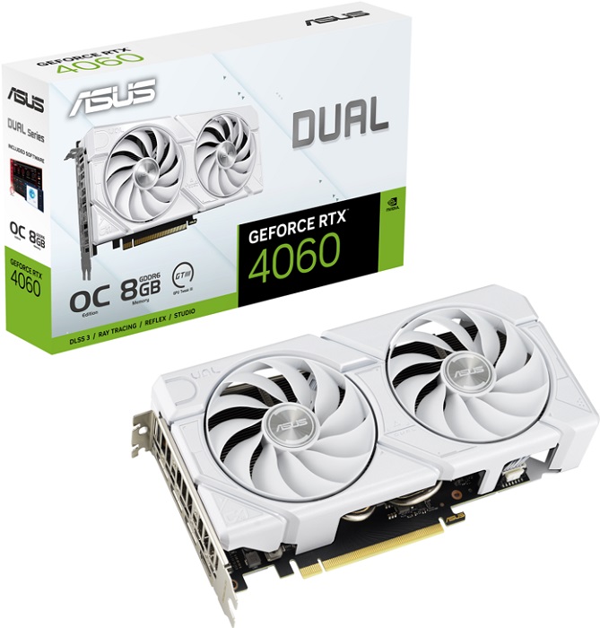Видеокарта nVidia RTX 4060 Asus DUAL-RTX4060-O8G-EVO-WHITE