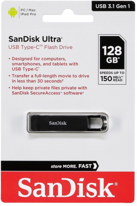 USB-флэш 128 ГБ SanDisk Ultra (SDCZ460-128G-G46);