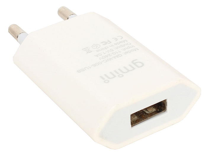 Зарядное устройство USB сетевое Gmini GM-WC-008-1USB;