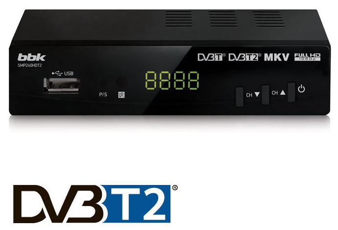 Цифровой ресивер DVB-T2 BBK (SMP240HDT2); HDMI,USB,RCA;