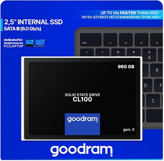 SSD-накопитель 2.5" 960Гб GoodRam CL100 (SSDPR-CL100-960-G3);