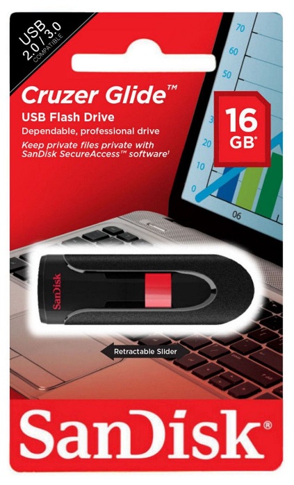 USB-флэш 16 ГБ SanDisk Cruzer Glide