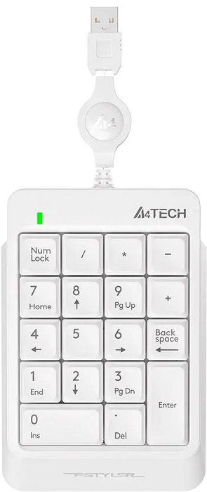 Клавиатура A4Tech Fstyler FK13 White; цифровой