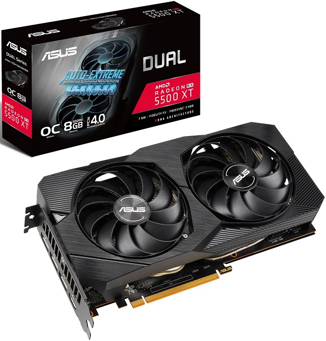 Видеокарта AMD Radeon RX 5500 XT Asus DUAL-RX5500XT-O8G-EVO