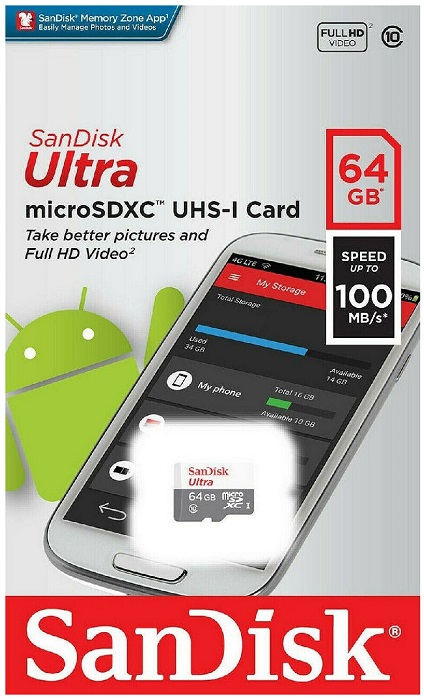 Карта памяти microSDXC 64 ГБ SanDisk