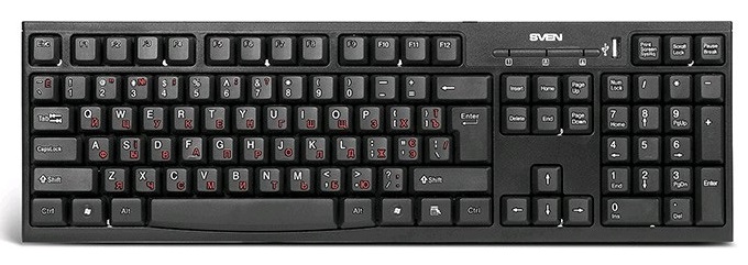 Клавиатура Sven Standard 304 (SV-03100304UB); USB+HUB;