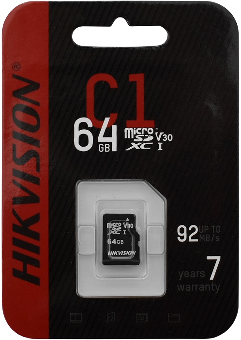 Карта памяти microSDXC 64 ГБ Hikvision