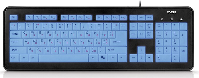 Клавиатура Sven KB-C7300EL (SV-014292); LED-подстветка; USB;
