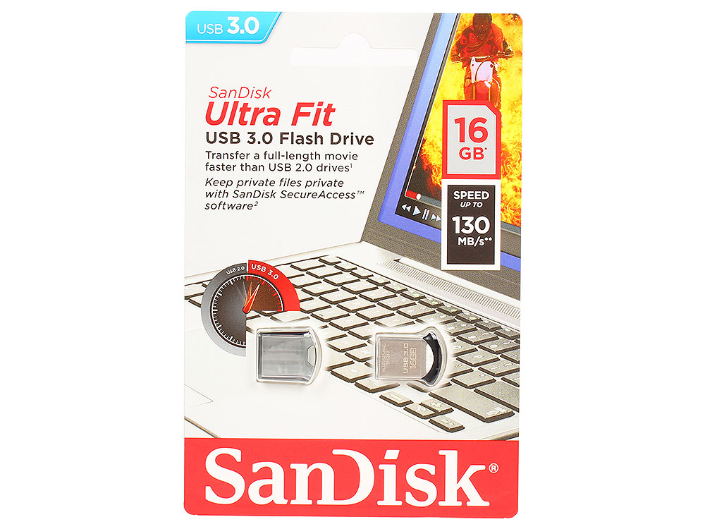 USB-флэш 16 ГБ SanDisk Ultra Fit