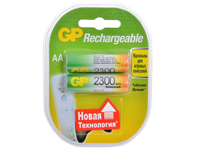 Аккумулятор AA 2300mAh GP (GP 230AAHC-2CR2);