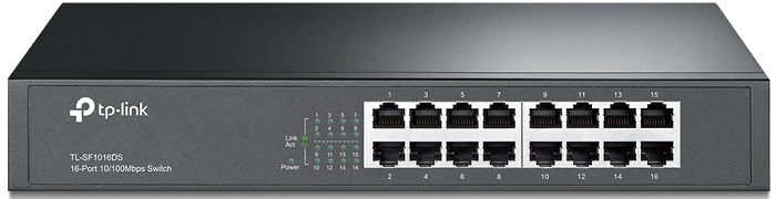 Коммутатор TP-Link TL-SF1016DS; 16xRJ-45; 100 Мбит/сек;