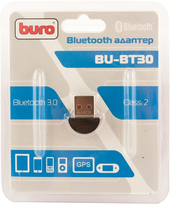 Адаптер Bluetooth USB Buro BU-BT30; v.2.0;