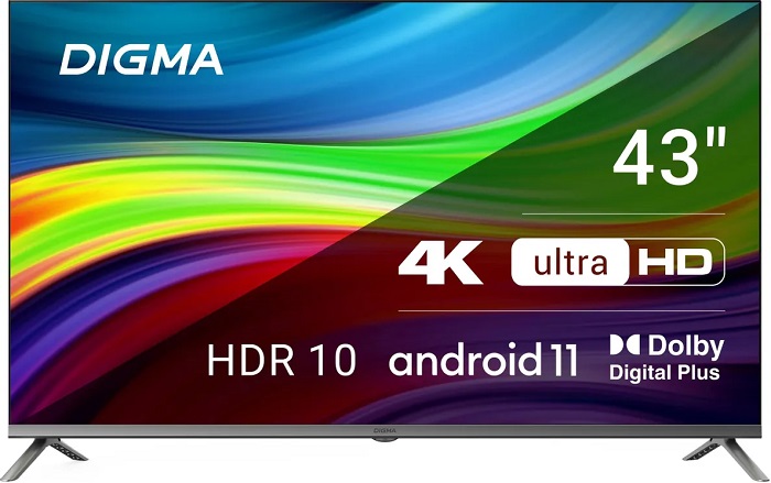 Телевизор 43" Digma DM-LED43UBB41; Direct LED;