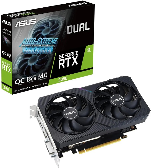 Видеокарта nVidia RTX 3050 Asus DUAL-RTX3050-O8G-V2