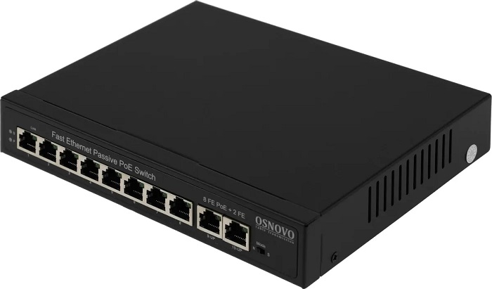 Коммутатор OSNOVO SW-21000/A(120W); 8xRJ-45(POE); 10/100 Мбит/сек;