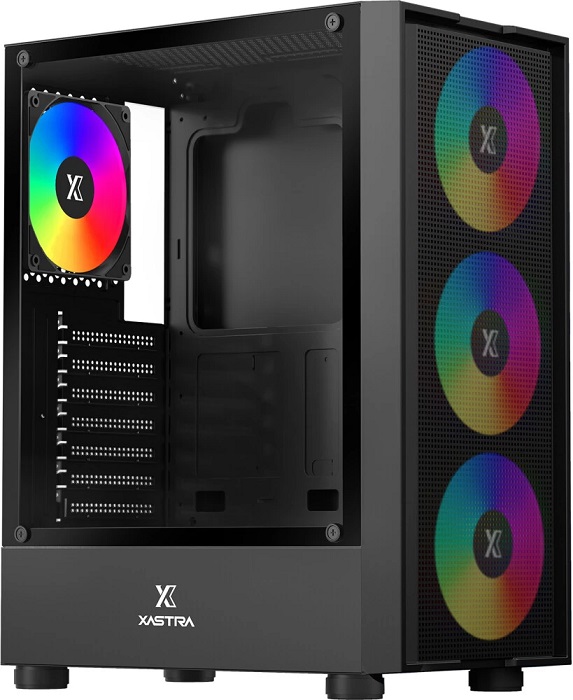 Корпус XASTRA A301 4FRGB Black (A301-BK-FC120FRGB-4F-GL);