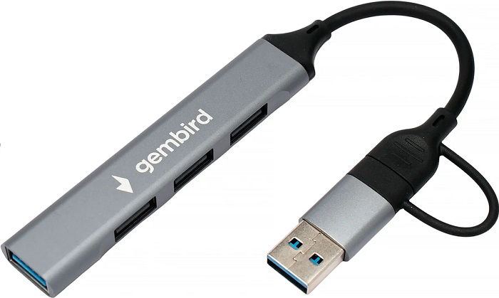 USB-хаб USB/TypeC Gembird UHB-C204; 4 порта;