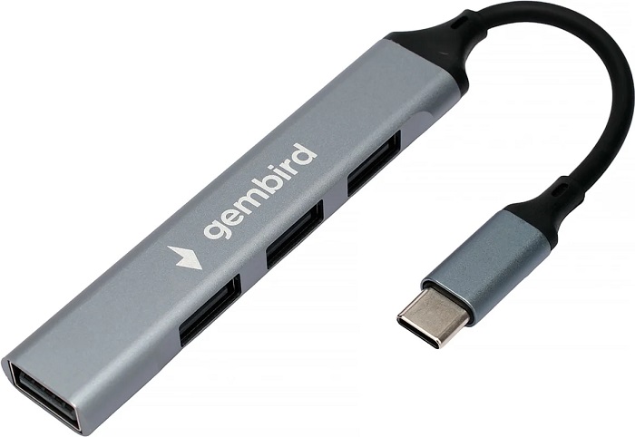 USB-хаб TypeC Gembird UHB-C201; 4 порта;