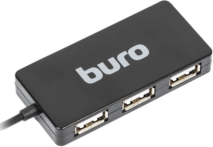 USB-хаб Buro BU-HUB4-U2.0-Slim; 4 порта; 0.15