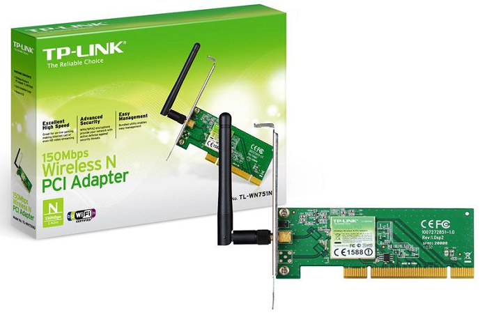Адаптер WiFi PCI TP-Link TL-WN751ND; 150