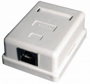 Розетка RJ-45 Telecom (TC-SB-1-8P8C-C5E-WH); UTP; 1