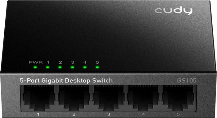 Коммутатор Cudy GS105; 5xRJ-45; 10/100/1000 Мбит/сек;