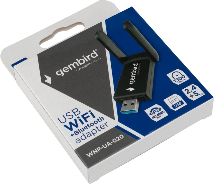 Адаптер WiFi USB Gembird WNP-UA-020; 400/867 Адаптер WiFi USB Gembird WNP-UA-020; 400/867