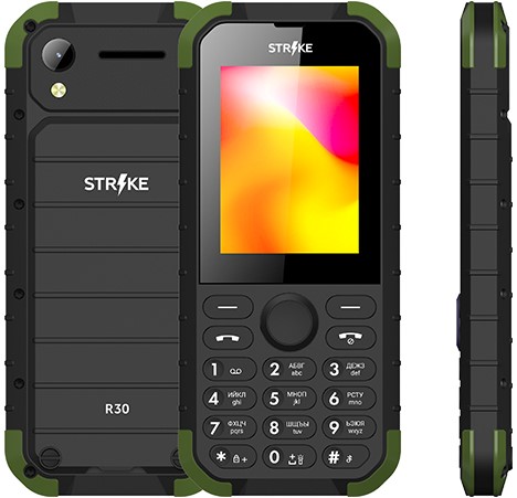 Мобильный телефон Strike R30 Black+Green; 2.8”(320x240);