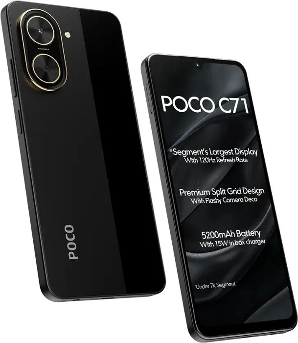 Смартфон POCO C71 4/128Гб Black (MZB0K29RU);