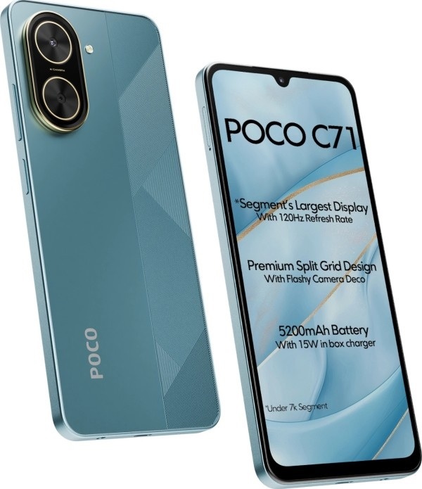 Смартфон POCO C71 4/128Гб Blue; 6.68"IPS(1640х720);