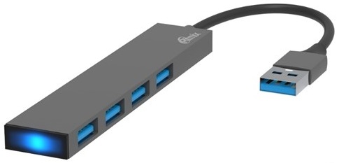 USB-хаб 3.0 Ritmix CR-4404 Metal; 4