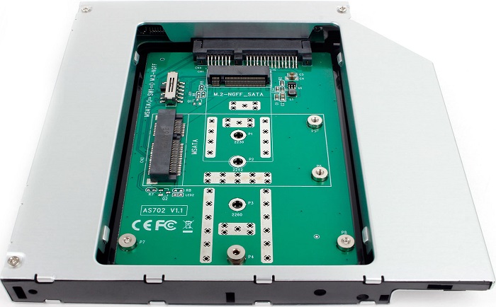 Шасси для HDD/SSD/М.2/mSATA в отсек привода