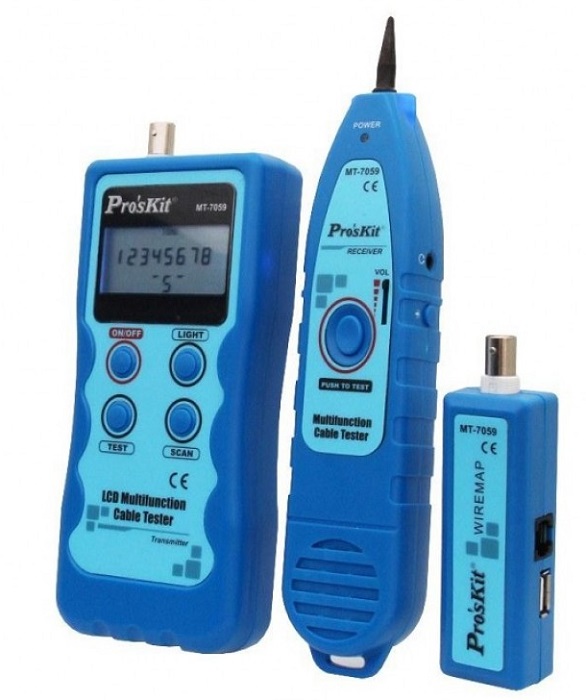 Тестер LAN цифровой ProsKit MT-7059; RJ-11/45,BNC,USB,IEEE