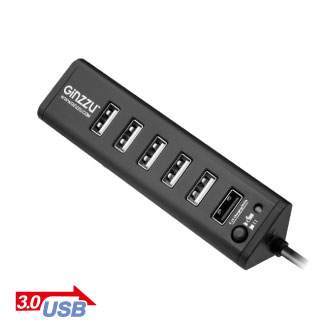 USB-хаб 3.0 Ginzzu GR-315UB; 7 портов