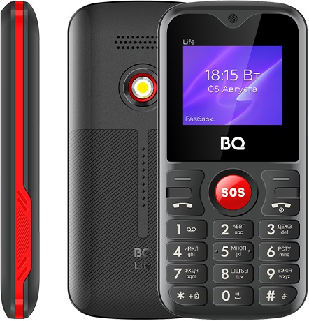 Мобильный телефон BQ Life Black+Red (BQ-1853);