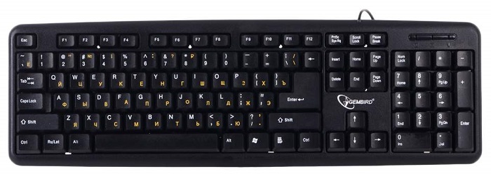 Клавиатура Gembird KB-8320U-Ru_Lat-BL; USB; черный