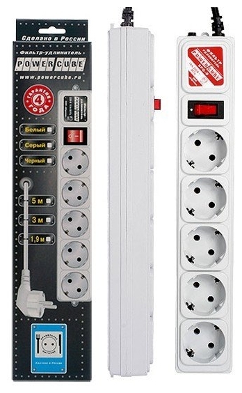Сетевой фильтр 1.9 м PowerCube (SPG-B-6);