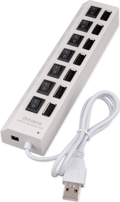 USB-хаб Gembird UHB-U2P7-01W; 7 портов с